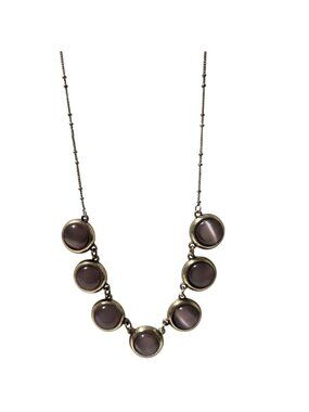 Vintage Justin & Taylor Pendant Necklace Purple Glass Cabochons Fashion Jewelry